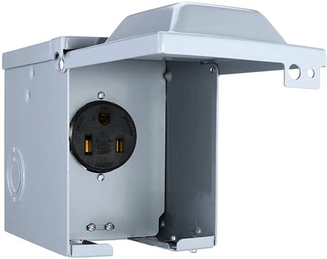 what size metal box for a 50 amp plug|50 amp weatherproof outlet box.